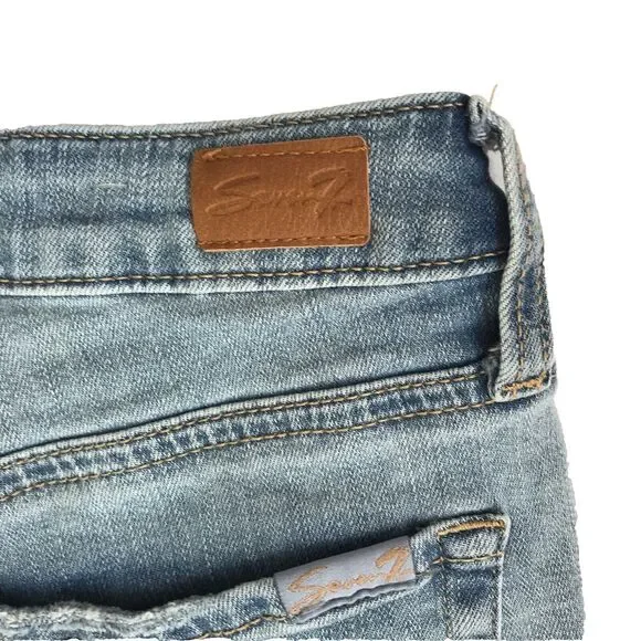 Seven7 Seven Denim Weekend Shorts Women 6 Blue Stretch Bling Stars Patriotic USA - Picture 10 of 12